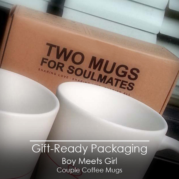 BoldLoft Two Mugs for Soulmates Couple Coffee Mugs Gift Ready Packaging