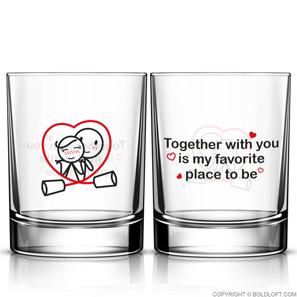 boldloft together is my favorite place to be couple drinking glasses couple gifts