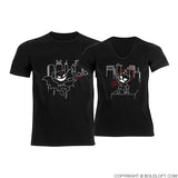 BoldLoft We're Irresistibly Attracted™ Couple Shirts Black Bat Cat his hers shirts superhero gifts for men women