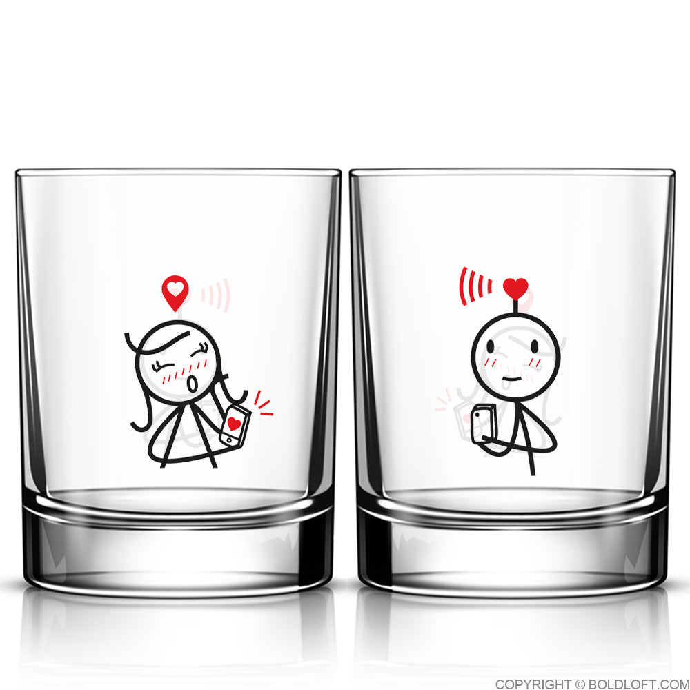 boldloft we are connected couple drinking glasses gifts for couples