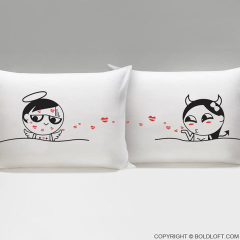 Funny Gag Gifts- You're So Kissable Couple Pillowcases