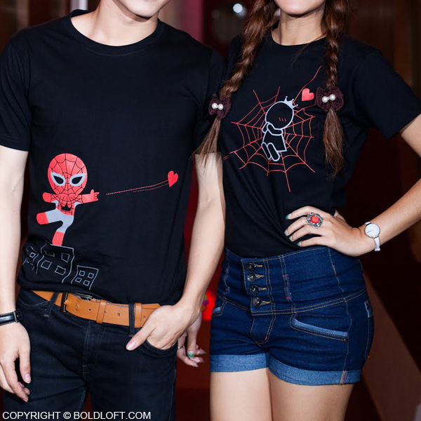 Captured by Your Love™ Couple T-Shirts Black